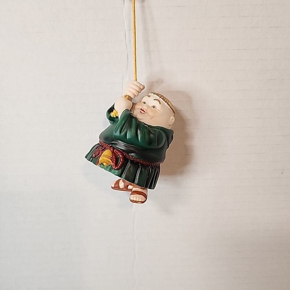 Dept. 56 Merry Makers, Tolland the Toller Monk Ceramic Bell Xmas 3" Ornament